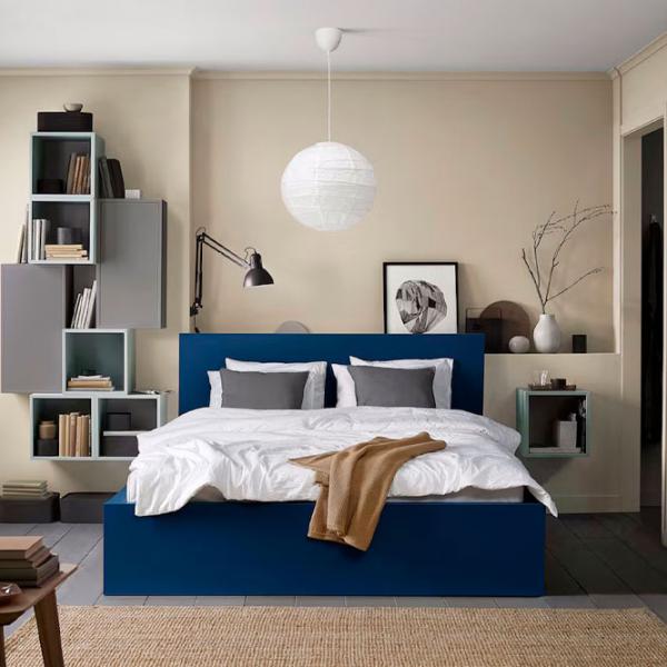 Кровать Ikea Malm Luroy 2 160 x 200 см / Шпон / Синий photo 2