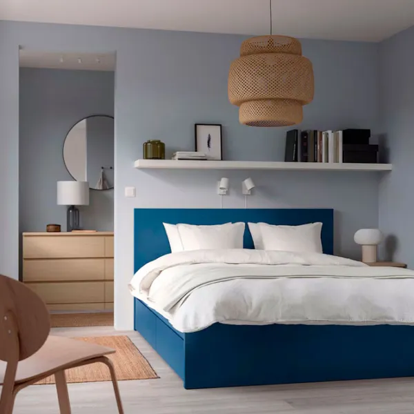 Кровать Ikea Malm Luroy 2 160 x 200 см / Шпон / Синий photo 4