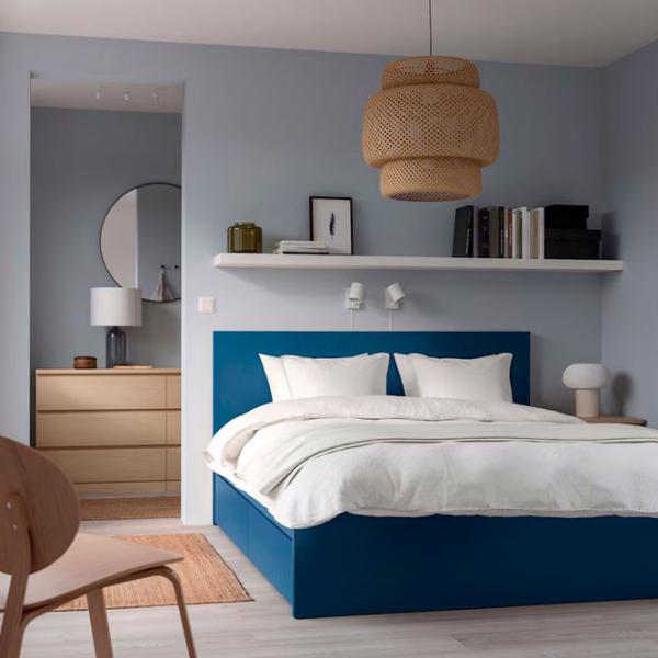 Кровать Ikea Malm Luroy 2 160 x 200 см / Шпон / Синий photo 4