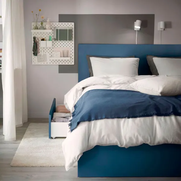 Кровать Ikea Malm Luroy 2 160 x 200 см / Шпон / Синий photo 7