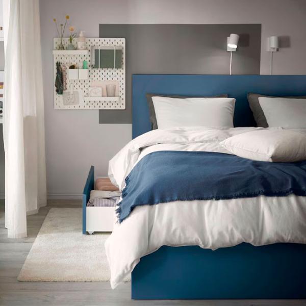 Кровать Ikea Malm Luroy 2 160 x 200 см / Шпон / Синий photo 7