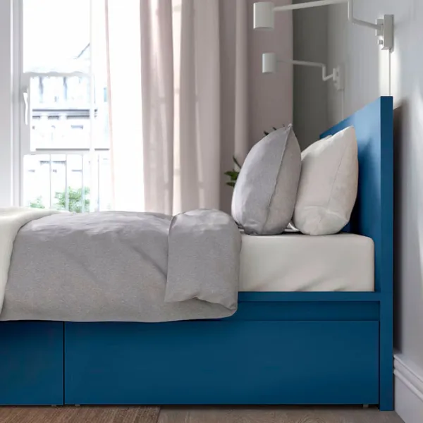 Кровать Ikea Malm Luroy 2 160 x 200 см / Шпон / Синий photo 10