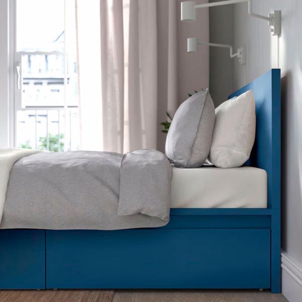 Кровать Ikea Malm Luroy 2 160 x 200 см / Шпон / Синий photo 10