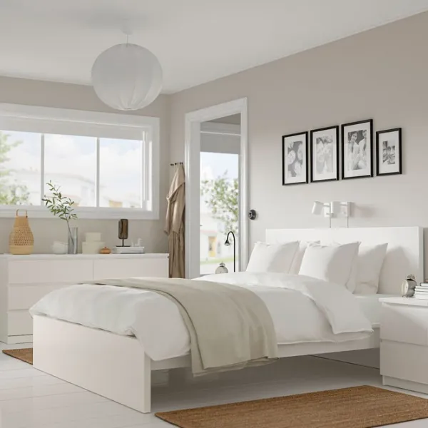 Кровать Ikea Malm 4 180 x 200 см / Шпон / Белый photo 8