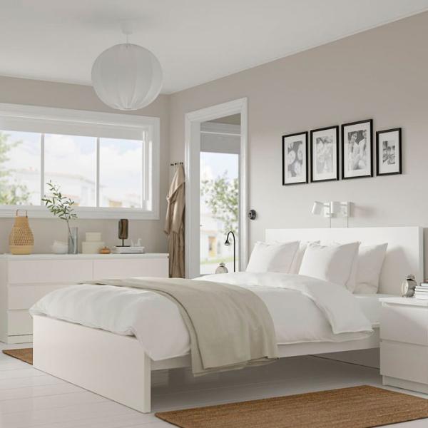 Кровать Ikea Malm 4 180 x 200 см / Шпон / Белый photo 8