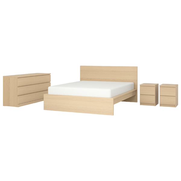 Кровать Ikea Malm 4 180 x 200 см / Шпон / Wood photo 1