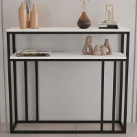 Masă consolă Prestige Siena 2 Layer  Black / Metal