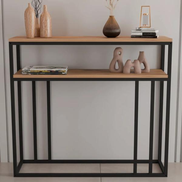Консольный стол Prestige Siena 2 Layer  Черный / Металл photo 1