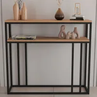 Masă consolă Prestige Siena 2 Layer  Black / Metal