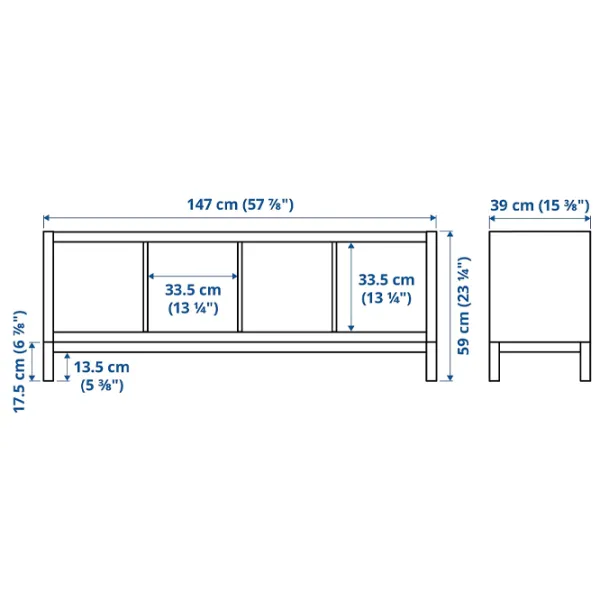 Etajeră Ikea Kallax 59 x 147 x 39 cm / PAL / Whitewashed Oak photo 2