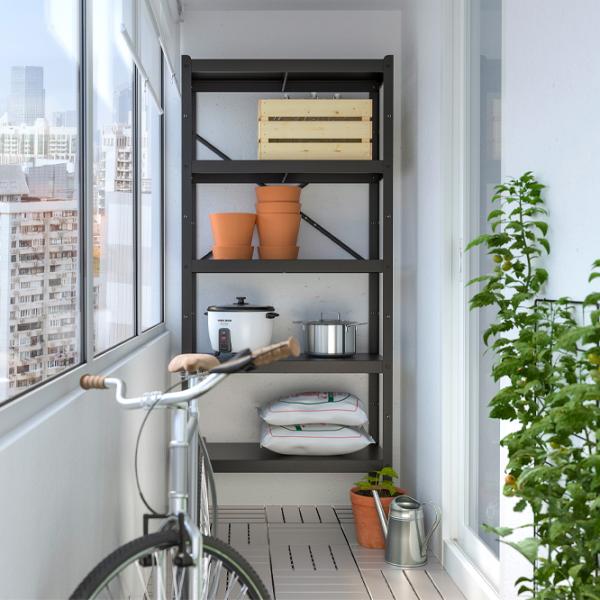 Etajeră Ikea Bror  190 x 85 x 40 cm / Metal / Black photo 3