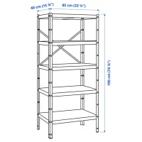 Etajeră Ikea Bror 190 x 85 x 40 cm / Metal / Black photo 9
