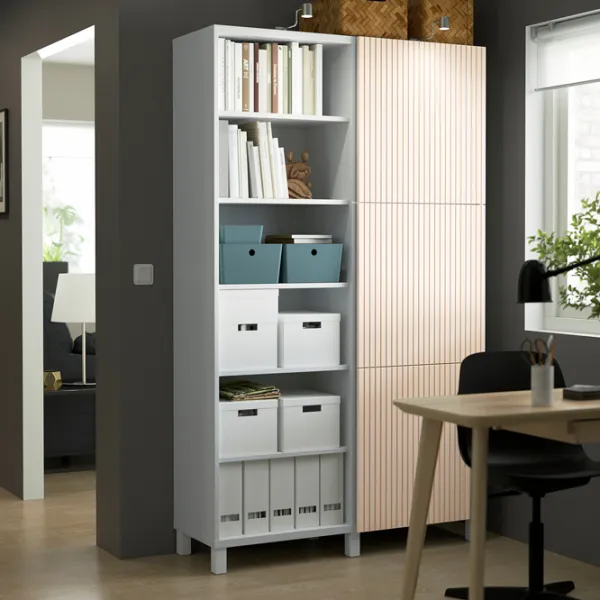 Etajeră Ikea Besta 202 x 120 x 42 cm / Pin Masiv / White photo 2