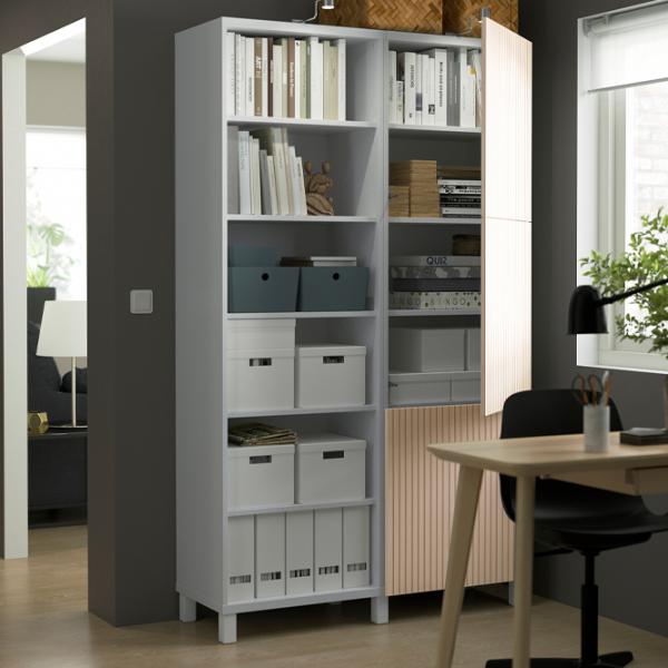 Etajeră Ikea Besta 202 x 120 x 42 cm / Pin Masiv / White photo 3