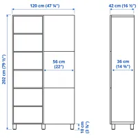 Etajeră Ikea Besta 202 x 120 x 42 cm / Pin Masiv / White photo 6