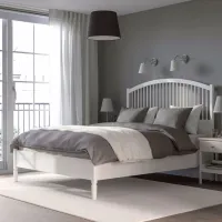 Кровать Ikea Tyssedal Lonset 140 x 200 см / Шпон / Белый photo 2