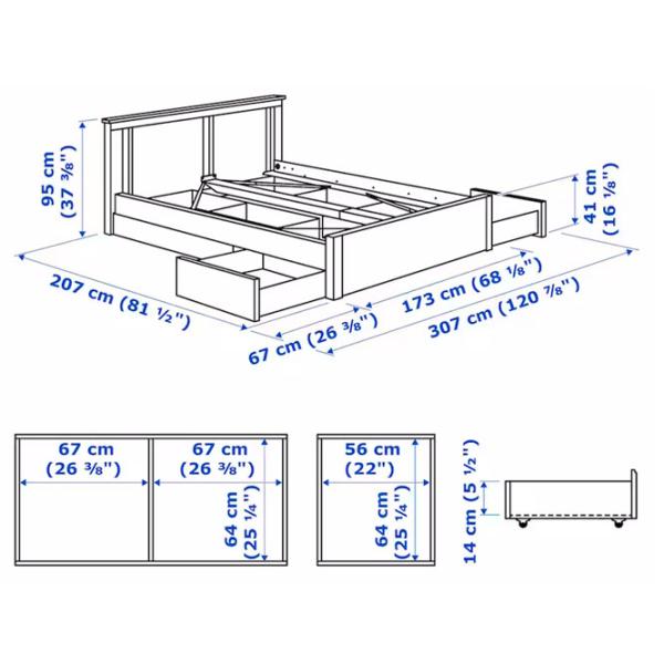 Pat Ikea Songesand/Lonset 4 160 x 200 cm / Furnir / White photo 8