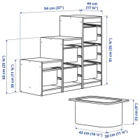 Стеллаж с контейнерами Ikea Trofast 6 91 x 94 x 44см cm / Массивная сосна / Сосна photo 5
