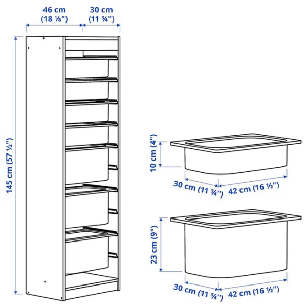 Etajeră Ikea Trofast 7 145 x 46 x 30 cm / PAL / White photo 8