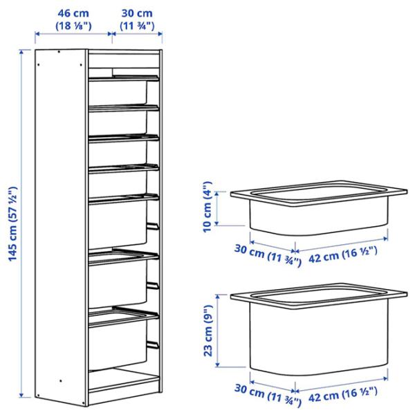 Etajeră Ikea Trofast 7 145 x 46 x 30 cm / PAL / White photo 8