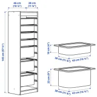 Стеллаж Ikea Trofast 7 145 x 46 x 30см cm / ЛДСП / White photo 8