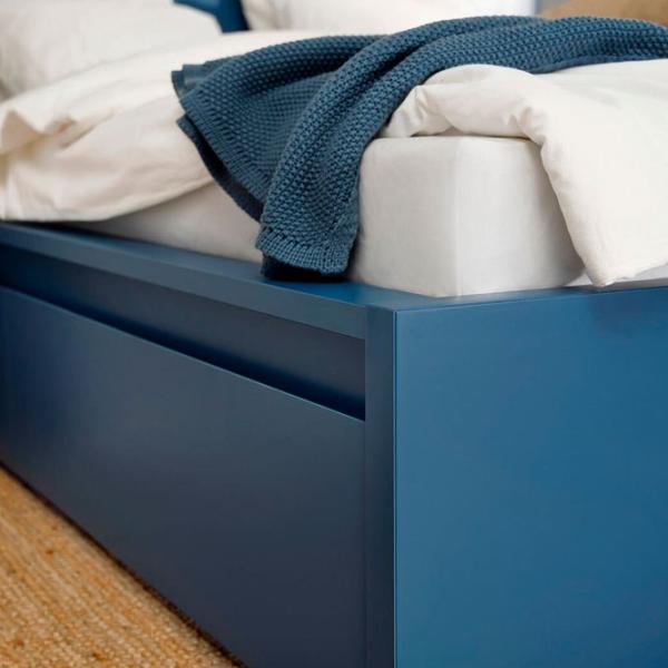 Кровать Ikea Malm/Luroy 4 140 x 200 см / Шпон / Синий photo 4