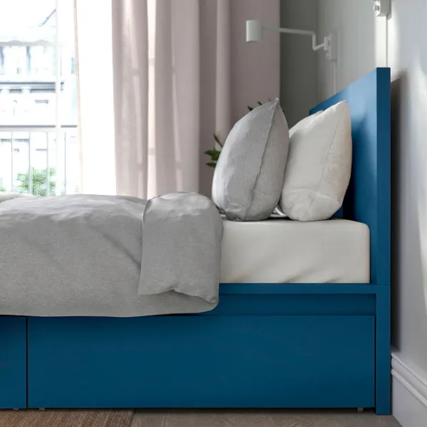 Кровать Ikea Malm/Luroy 4 140 x 200 см / Шпон / Синий photo 6