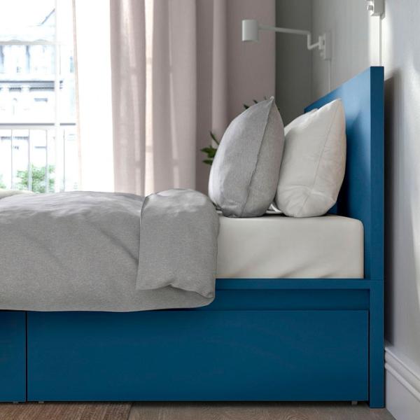 Кровать Ikea Malm/Luroy 4 140 x 200 см / Шпон / Синий photo 6
