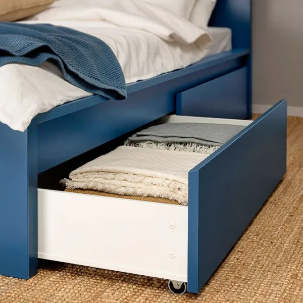 Кровать Ikea Malm/Luroy 4 140 x 200 см / Шпон / Синий photo 7