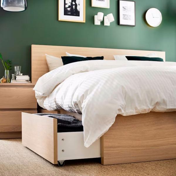 Кровать Ikea Malm/Lonset 4 180 x 200 см / Шпон / Wood photo 8 Кровать Ikea Malm/Lonset 4 180 x 200 см / Шпон / Wood photo 8