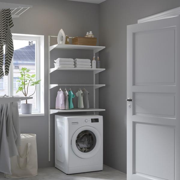 Стеллаж Ikea Boaxel 200.6 x 82 x 40см cm / Металл / White photo 2