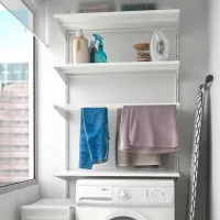 Etajeră Ikea Boaxel 200.6 x 82 x 40 cm / Metal / White photo 3