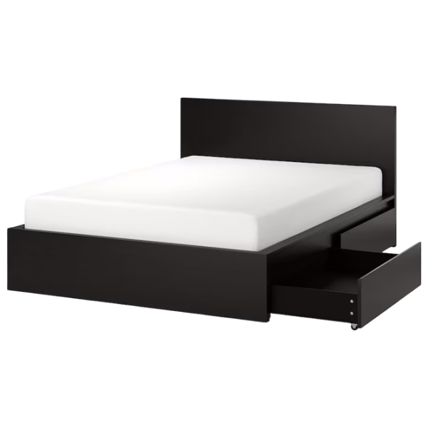 Кровать Ikea Malm Luroy 2 140 x 200 см / Шпон / Черный photo 1 Кровать Ikea Malm Luroy 2 140 x 200 см / Шпон / Черный photo 1