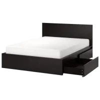 Кровать Ikea Malm Luroy 2 140 x 200 см / Шпон / Черный