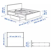 Кровать Ikea Malm Luroy 2 140 x 200 см / Шпон / Черный photo 2