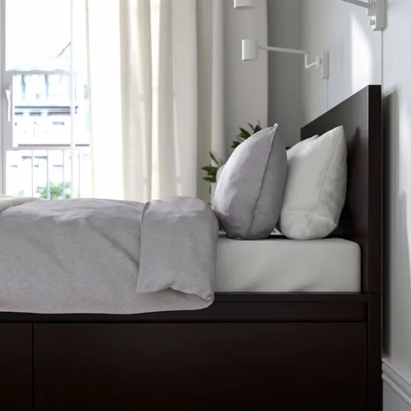 Кровать Ikea Malm Luroy 2 140 x 200 см / Шпон / Черный photo 6 Кровать Ikea Malm Luroy 2 140 x 200 см / Шпон / Черный photo 6