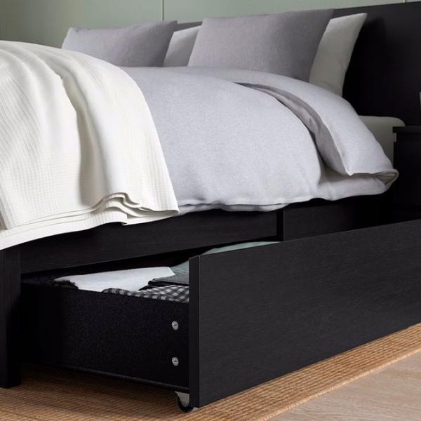 Кровать Ikea Malm Luroy 2 140 x 200 см / Шпон / Черный photo 7 Кровать Ikea Malm Luroy 2 140 x 200 см / Шпон / Черный photo 7