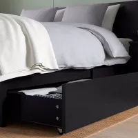 Кровать Ikea Malm Luroy 2 140 x 200 см / Шпон / Черный photo 7