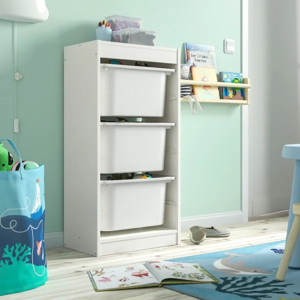 Стеллаж с контейнерами Ikea Trofast 3 94 x 46 x 30см cm / ЛДСП / White photo 3