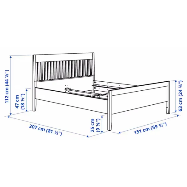 Кровать Ikea Idanas Lonset 140 x 200 см / Шпон / Коричневый photo 10
