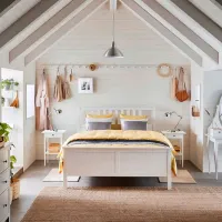 Pat Ikea Hemnes 180 x 200 cm / Masiv / White photo 5