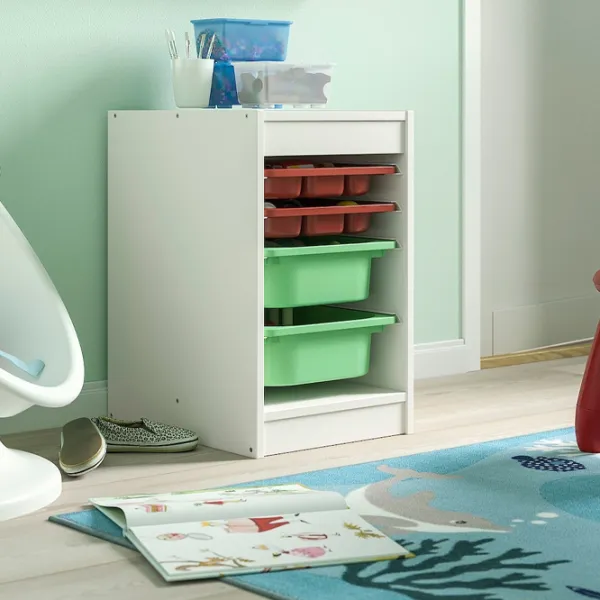 Стеллаж с контейнерами Ikea Trofast 2 56 x 34 x 44см cm / Массив / White photo 5