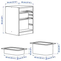 Стеллаж с контейнерами Ikea Trofast 2 56 x 34 x 44см cm / ЛДСП / White photo 8