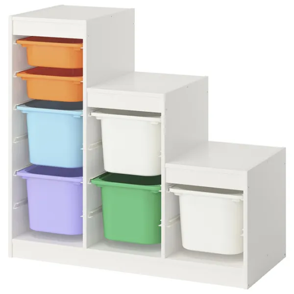 Стеллаж с контейнерами Ikea Trofast 7 94 x 99 x 44см cm / ЛДСП / White photo 1