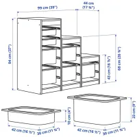 Etajeră cu containere Ikea Trofast 7 94 x 99 x 44 cm / PAL / White photo 13