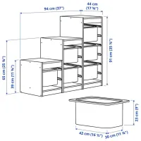 Стеллаж с контейнерами Ikea Trofast 6 91 x 94 x 44см cm / Массивная сосна / Сосна photo 6