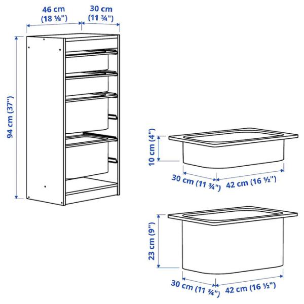 Etajeră cu containere Ikea Trofast 4 94 x 46 x 30 cm / PAL / White photo 7 Etajeră cu containere Ikea Trofast 4 94 x 46 x 30 cm / PAL / White photo 7