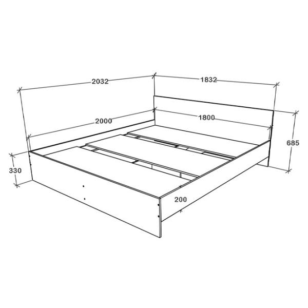 Кровать Haaus Remi 180 x 200 см / ЛДСП / Дуб cонома photo 2