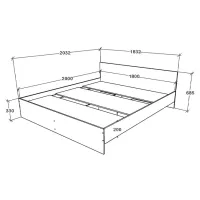 Кровать Haaus Remi 180 x 200 см / ЛДСП / Дуб cонома photo 2