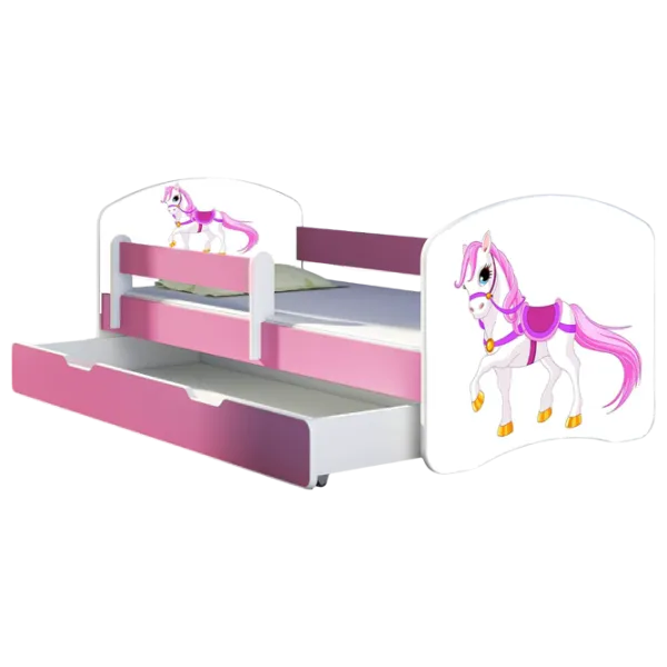 Детская кровать ACMA Meble Acma II Horse 80 x 160 см / ЛДСП / Розовый photo 1